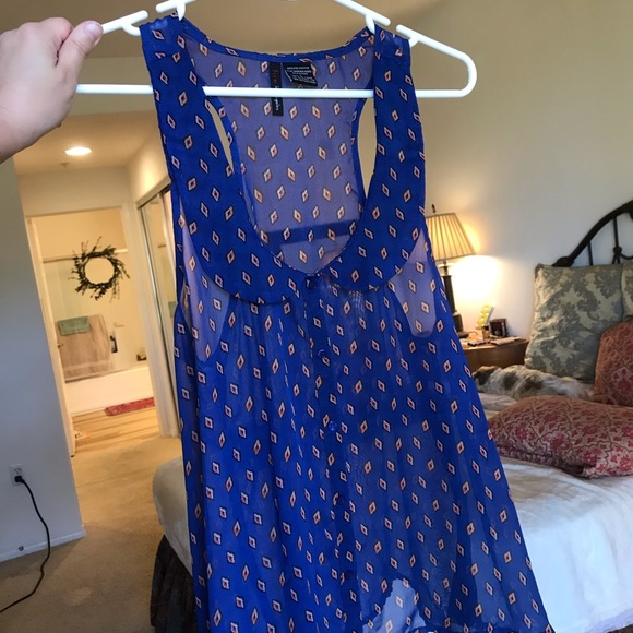Sheer Cobalt Tank/Blouse - Picture 7 of 8
